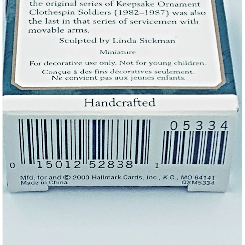 Hallmark Keepsake Sailor‎ Ornament Miniature Clothespin Soldier Series 2000 #6